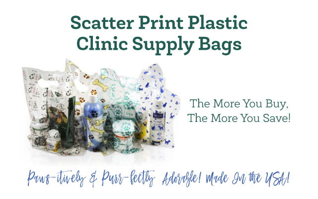 Scatter Print Plastic Clinic Supply Bags ~ The More You Buy....The More You Save! 