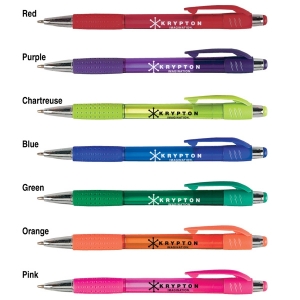 Krypton Translucent Ballpoint Pen With Grip